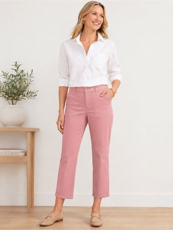 Talbots Pants - Talbots Petite Pink Ankle Pants Women 6P NWT Cotton Tencel Stretch Crop